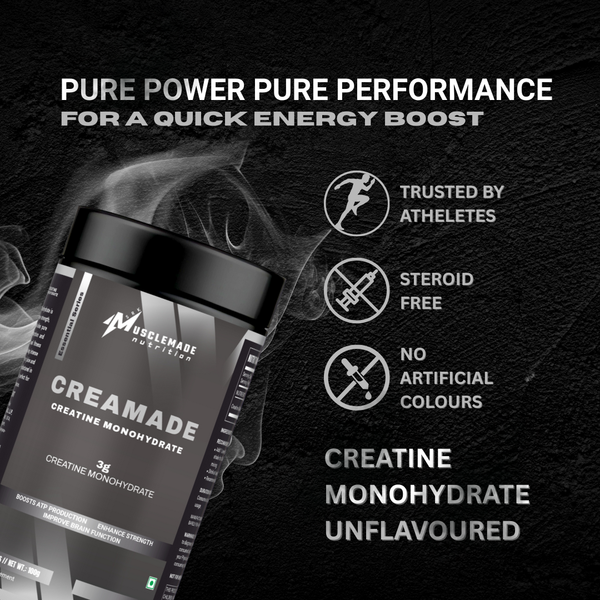 Musclemade CREAMADE Creatine Monohydrate Powder | Unflavoured | 100 g | 33 Servings