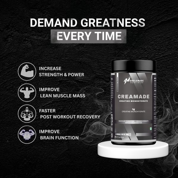 Musclemade CREAMADE Creatine Monohydrate Powder | Unflavoured | 100 g | 33 Servings