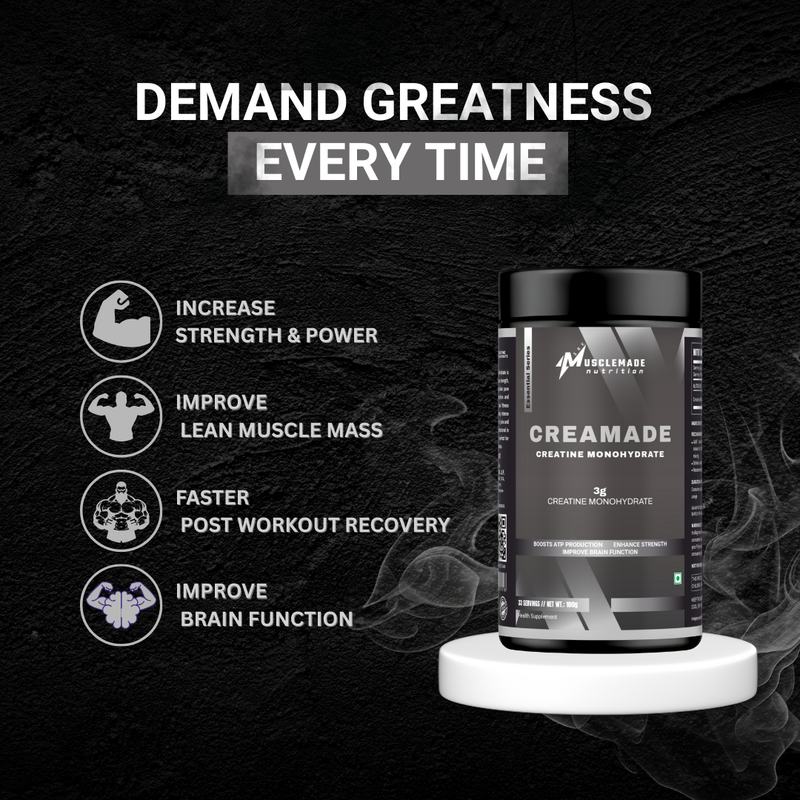 Musclemade CREAMADE Creatine Monohydrate Powder | Unflavoured | 100 g | 33 Servings