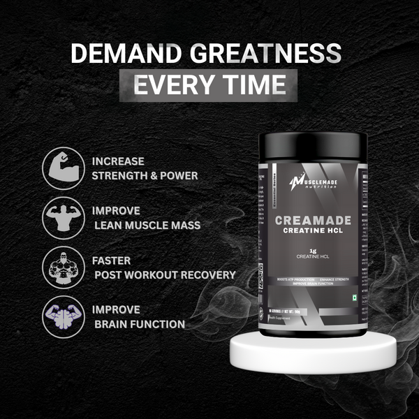 Musclemade CREAMADE Creatine HCL Powder | Unflavoured | 90 g | 90 Servings