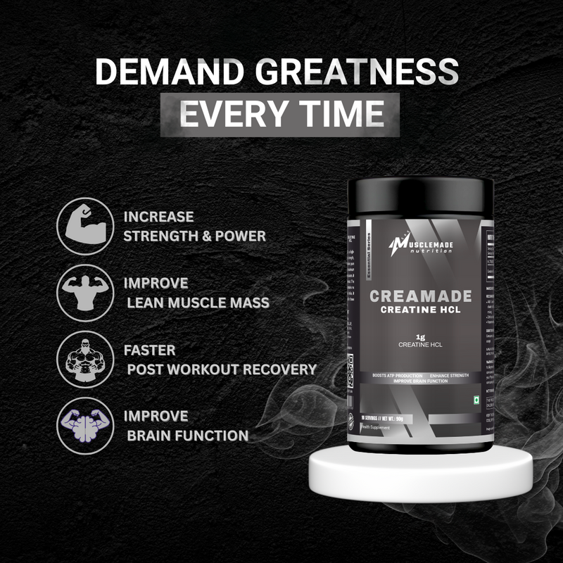 Musclemade CREAMADE Creatine HCL Powder | Unflavoured | 90 g | 90 Servings