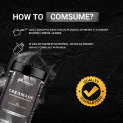 Musclemade CREAMADE Creatine Monohydrate Powder | Unflavoured | 100 g | 33 Servings